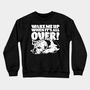 Sleepy English Bulldog Cartoon Crewneck Sweatshirt